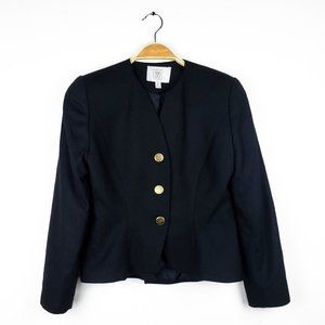 Vintage Amanda Smith Black 100% Wool Jacket Blazer